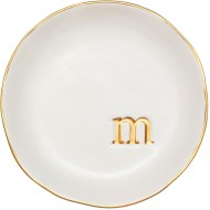 COLLECTIVE HOME - Ceramic Jewelry Tray, Decorative Trinket Dish for Rings Earrings Necklaces Bracelet Watch Keys, Birthday Mother's Day Christmas Gift for Women, 4.75", White Surface (M)