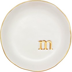 COLLECTIVE HOME - Ceramic Jewelry Tray, Decorative Trinket Dish for Rings Earrings Necklaces Bracelet Watch Keys, Birthday Mother's Day Christmas Gift for Women, 4.75", White Surface (M)