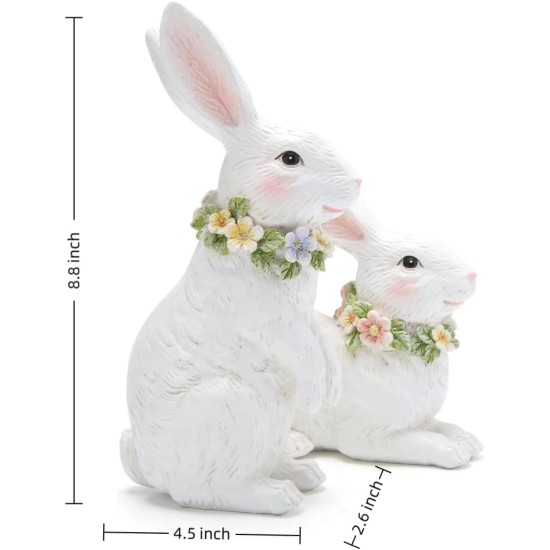 Hodao Spring Garden Patio Bunny Figurine Set (2pcs) The Perfect Accent for a Wonderful Garden-Easter Bunny Figurine Decor Outdoor Indoor Home Decorations (White) Hodao Spring Garden Patio Bunny Figurine Set (2pcs) The Perfect Accent for a Wonderful Garden-Easter Bunny Figurine Decor Outdoor Indoor Home Decorations (White)