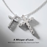 KRKC Moissanite Cross Necklace for Women, 0.66-3.3Ctw, D Color VVS1, 14K Gold Plated 925 Sterling Silver Chain, Hypoallergenic Cross Pendant, Religious Christmas Birthday Christian Gifts for Her