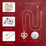 CDE Valentine's Day Gift Forever Love Heart Necklaces for Women, Wedding Anniversary, Birthday Mothers Christmas Day Gifts for Mom, Mother, Wife, S925 Silver Jewelry with Birthstone Pendant