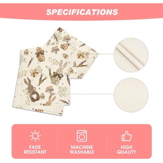 Artoid Mode Bunny Rabbit Eucalyptus Eggs Carrots Easter Table Runner, Seasonal Spring Kitchen Dining Table Decoration for Home Party Decor 13x72 Inch