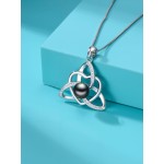 Tahitian Black Pearl AAAA 18K White Gold Plated Sterling Silver Romantic Pendant Necklace for Women Wife Mom Girlfriend Her Jewelry Gift for Anniversary Birthday