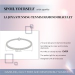 La Joya Diamond Tennis Bracelets for Women | 10K White - Yellow Gold | 2-5 CT. TW. Lab Grown Diamond Bracelet | Secure Push Button Box Clasp