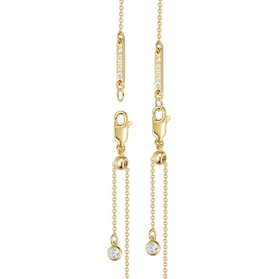 ASHINE 14K Gold Plated Double Heart Necklace with Cubic Zirconia, Cute Dainty Love Heart Necklace For Women Valentines Day