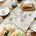 Artoid Mode Buffalo Plaid Bunny Egg Carrot Easter Table Runner, Seasonal Spring Kitchen Dining Table Decoration for Home Party Decor 13x72 Inch