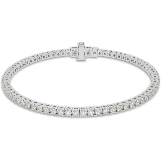 La Joya Diamond Tennis Bracelets for Women | 10K White - Yellow Gold | 2-5 CT. TW. Lab Grown Diamond Bracelet | Secure Push Button Box Clasp