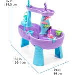 Step2 Rain Showers and Unicorns Water Table, Kids Water and Sand Activity Sensory Playset, Summer Outdoor Toys, 13 Piece Water Toy Accessories, for Toddlers 1.5+ Years Old, Blue & Purple