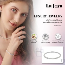 La Joya Diamond Tennis Bracelets for Women | 10K White - Yellow Gold | 2-5 CT. TW. Lab Grown Diamond Bracelet | Secure Push Button Box Clasp