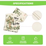 Artoid Mode Cross Olive Leaves Spring Table Runner,Seasonal Summer Easter Kitchen Dining Table Decoration for Home Party Decor 13x72 Inch