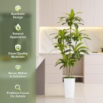 Artificial Dracaena Tree 6ft Tall - Green Silk Realistic Fake Plants for Office Home Living Room Bedroom Decor Indoor Outdoor with Pot Large House Faux Floor Plants