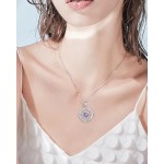 FANCIME Compass Necklace for Women Sterling Silver Compass Jewelry Opal Pendant Fine Jewelry Gemstone Birthday Mothers Day Gifts for Wife Women Her