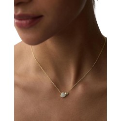 ASHINE 14K Gold Plated Double Heart Necklace with Cubic Zirconia, Cute Dainty Love Heart Necklace For Women Valentines Day