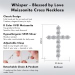 KRKC Moissanite Cross Necklace for Women, 0.66-3.3Ctw, D Color VVS1, 14K Gold Plated 925 Sterling Silver Chain, Hypoallergenic Cross Pendant, Religious Christmas Birthday Christian Gifts for Her