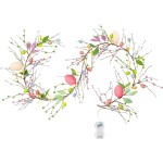 ATDAWN 6 FT Easter Egg Christmas Garland, Battery Operated Christmas Garland with Lights, Eggs Christmas Garland for Easter Holiday Spring Home Christmas Decoration