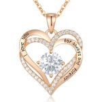 CDE Valentine's Day Gift Forever Love Heart Necklaces for Women, Wedding Anniversary, Birthday Mothers Christmas Day Gifts for Mom, Mother, Wife, S925 Silver Jewelry with Birthstone Pendant