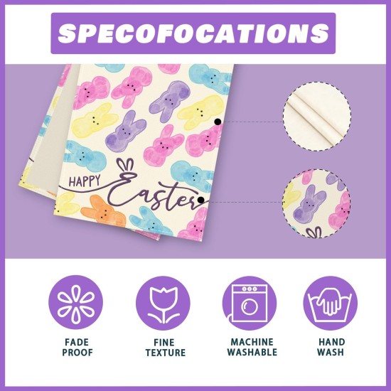 XCHI Colorful Watercolor Cute Bunny Rabbits Easter Table Runner Table Decoration for Party Home Kitchen Dining Holiday Decor 13x72 Inch