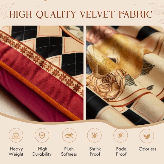 Easter Bunny Checkered Pillow Cover Decorations, Velvet Euro Sham Covers Decorative Throw Pillow Covers 18x18 for Couch Sofa Bed Home Decor Easter Bunny Checkered Pillow Cover Decorations, Velvet Euro Sham Covers Decorative Throw Pillow Covers 18x18 for Couch Sofa Bed Home Decor