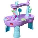 Step2 Rain Showers and Unicorns Water Table, Kids Water and Sand Activity Sensory Playset, Summer Outdoor Toys, 13 Piece Water Toy Accessories, for Toddlers 1.5+ Years Old, Blue & Purple