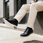 Men's Casual Dress Shoes Comfortable Business Casual Dress Sneakers for Men Lightweight Oxford Derby Shoes for Work Office Standing All Day Walking（Black+Brown）