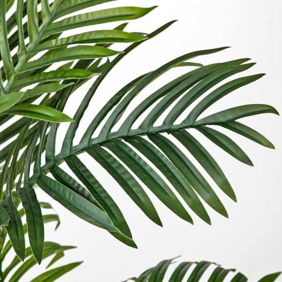 Hollyone Fake Palm Tree Decor 3FT with Planter Artificial Palm Tree Faux Tropical Areca Floor Plant in Pot with 3 Textured Trunks Silk Plant for Home Garden Outdoor Indoor Office Decor