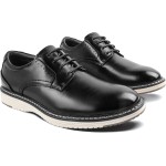 Men's Casual Dress Shoes Comfortable Business Casual Dress Sneakers for Men Lightweight Oxford Derby Shoes for Work Office Standing All Day Walking（Black+Brown）