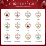 CDE Valentine's Day Gift Forever Love Heart Necklaces for Women, Wedding Anniversary, Birthday Mothers Christmas Day Gifts for Mom, Mother, Wife, S925 Silver Jewelry with Birthstone Pendant