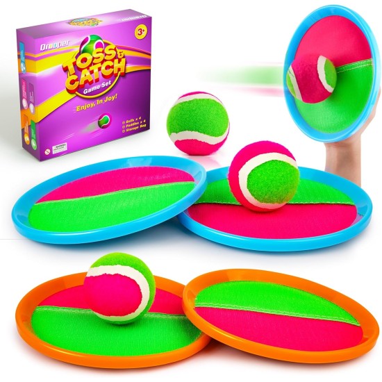 Toss and Catch Ball Game Set - Outdoor & Indoor Activity Toys for Kids - Sticky Paddle Ball Toy for Boys Girls 3 4 5 6 7 8-12 Year Old - Great Games for Beach Pool Yard - Easter Basket Stuffers Gifts Toss and Catch Ball Game Set - Outdoor & Indoor Activity Toys for Kids - Sticky Paddle Ball Toy for Boys Girls 3 4 5 6 7 8-12 Year Old - Great Games for Beach Pool Yard - Easter Basket Stuffers Gifts