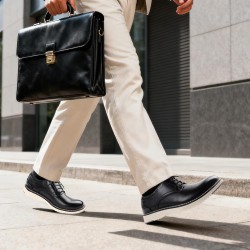 Men's Casual Dress Shoes Comfortable Business Casual Dress Sneakers for Men Lightweight Oxford Derby Shoes for Work Office Standing All Day Walking（Black+Brown）