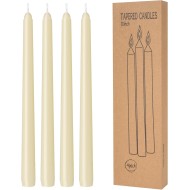 4 Pack Ivory Taper Candles - Taper Candles 10 Inch Dripless, Smokeless & Unscented - 8 Hours Long Burning - Hand Poured Tall Candlesticks - Ideal for Weddings, Dinner Parties, and Home Decor