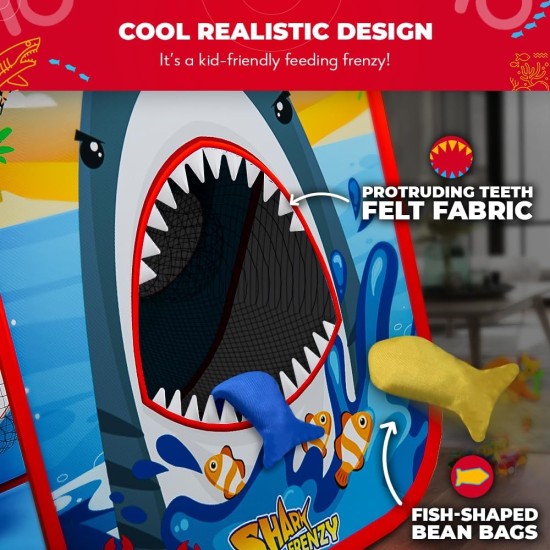 Swooc Games® - Shark Frenzy™ | 2-in-1 Bean Bag Toss Game for Kids | 5-Second Setup Toddler Party Games for Kids | Toddler Outdoor Fun | Corn Hole Shark Toys for Boys | Cornhole Game Set Outside Swooc Games® - Shark Frenzy™ | 2-in-1 Bean Bag Toss Game for Kids | 5-Second Setup Toddler Party Games for Kids | Toddler Outdoor Fun | Corn Hole Shark Toys for Boys | Cornhole Game Set Outside