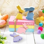 4Pcs Easter Bunny Decorations, Wooden Rabbit Shaped Tabletop Centerpieces Table Signs with Rope Farmhouse Spring Easter Decor for Home Office Dining Room