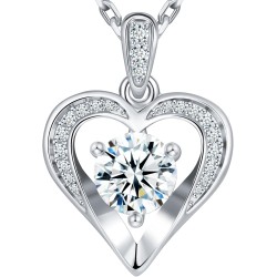Moissanite Necklace for Women, 1CT Sterling Silver Diamond-like Jewelry, Valentine's Day, Anniversary Birthday Christmas Gift for Girlfriend, Mom