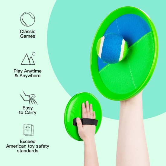 EVERICH TOY Upgraded Toss and Catch Ball Game Set, Kids Toy for Indoor Outdoor Beach Pool Yard Game, Classic Gift Easter Basket Sufferrs for Boys Girls 3 4 5 6 7 8 9 10 11 12+ Years Old