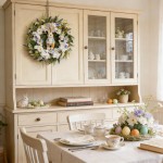 Idyllic 22 Inch Easter Floral Egg Wreath with 3D Bunny - White Blue Flowers on Green Foliage Base, Convertible to Everyday Wreath for Holiday Home Decor