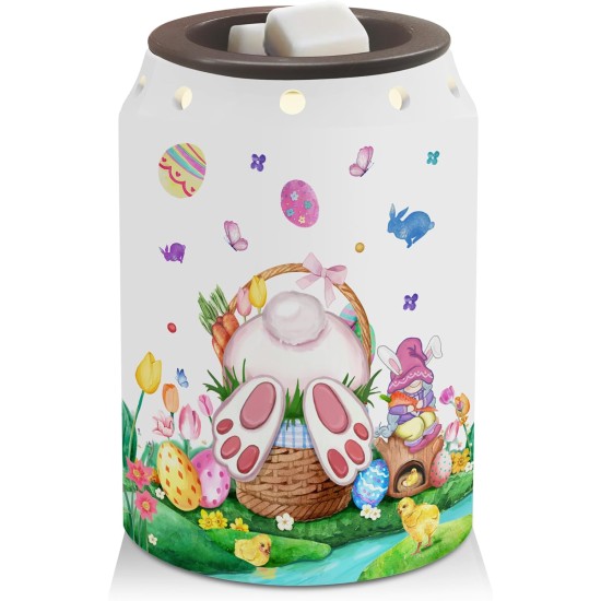 Easter Decor Wax Warmer, Easter Eggs Bunny Easter Decorations for Home Livingroom Kitchen Bathroom, Easter Spring Women Gifts, Ceramic Melt Warmer for Oil Candle, Electric Warmer Gifts