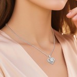 Moissanite Necklace for Women, 1CT Sterling Silver Diamond-like Jewelry, Valentine's Day, Anniversary Birthday Christmas Gift for Girlfriend, Mom