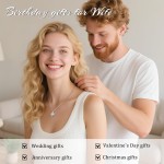 Moissanite Necklace for Women, 1CT Sterling Silver Diamond-like Jewelry, Valentine's Day, Anniversary Birthday Christmas Gift for Girlfriend, Mom