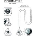 Tahitian Black Pearl AAAA 18K White Gold Plated Sterling Silver Romantic Pendant Necklace for Women Wife Mom Girlfriend Her Jewelry Gift for Anniversary Birthday