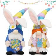 Lovinland Easter Decorations - Bunny Gnomes Decor for Home, Indoor, Tiered Tray, Office, Desk - Spring Rabbit Stuffed Centerpiece Table - Easter Basket Stuffers Essentials for Women - Gnome Gifts