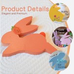 NYUWOUARC Easter Decorations,6 Pcs Wooden Bunny Colorful Table Signs With Cute Decor for the Home,Spring Easter Pastel Rabbit Decor For Shelf Mantel Indoor Office, Tiered Tray Set