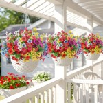 Artificial Flowers Outdoors Spring Faux Flowers UV Resistant Fake Plastic Greenery Plnats Outside Bulk for Garden Hanging Planter Patio Home Decor, 24 Bundles (Multicolor) Artificial Flowers Outdoors Spring Faux Flowers UV Resistant Fake Plastic Greenery Plnats Outside Bulk for Garden Hanging Planter Patio Home Decor, 24 Bundles (Multicolor)