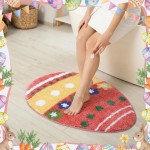 Capoda Easter Bathroom Rug 20 x 28 Inch Colorful Easter Egg Door Mat Non-Slip Washable Soft Spring Welcome Floor Mat for Indoor Outdoor Home Kitchen Bathroom Decor(2 Pcs, Egg)