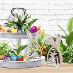 Antizz 2Pcs Easter Decorations for The Home Farmhouse Rustic Wooden Bunny with Egg Tiered Tray Happy Spring Decoration for Indoor Home Party Tabletop Decoration Easter Gifts for Kids Antizz 2Pcs Easter Decorations for The Home Farmhouse Rustic Wooden Bunny with Egg Tiered Tray Happy Spring Decoration for Indoor Home Party Tabletop Decoration Easter Gifts for Kids