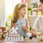 Easter Decorations for Table, Wooden Happy Easter Bunny Decor Sign for Home, Wood Rabbit Block Tabletop Centerpiece Farmhouse Decor for Spring Indoor Shelf Living Room Office(White, Wooden Color) Easter Decorations for Table, Wooden Happy Easter Bunny Decor Sign for Home, Wood Rabbit Block Tabletop Centerpiece Farmhouse Decor for Spring Indoor Shelf Living Room Office(White, Wooden Color)