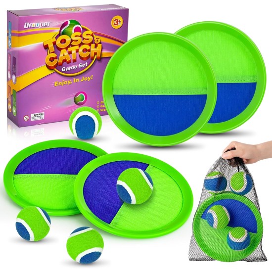 Sticky Toss and Catch Ball Game Set - Kids & Toddlers Outdoor Indoor Activity Toys for Boys Girls 3 4 5 6 7 8-12 Year Old - Great Games for Beach Pool Yard - Birthday Gifts Easter Basket Stuffers