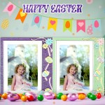 Huwena 2 Pcs Metal Easter Egg Photo Frame 4x6 Inch 5x7 Inch Egg Flower Decoration Metal Photo Display Picture Frames with High Definition Glass for Easter Gift Ideas Tabletop Home Decor