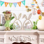 Antizz 2Pcs Easter Decorations for The Home Farmhouse Rustic Wooden Bunny with Egg Tiered Tray Happy Spring Decoration for Indoor Home Party Tabletop Decoration Easter Gifts for Kids Antizz 2Pcs Easter Decorations for The Home Farmhouse Rustic Wooden Bunny with Egg Tiered Tray Happy Spring Decoration for Indoor Home Party Tabletop Decoration Easter Gifts for Kids