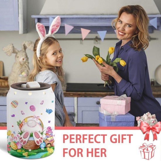 Easter Decor Wax Warmer, Easter Eggs Bunny Easter Decorations for Home Livingroom Kitchen Bathroom, Easter Spring Women Gifts, Ceramic Melt Warmer for Oil Candle, Electric Warmer Gifts