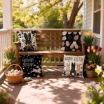 Easter Pillow Covers 18x18 Set of 4, Happy Easter Decor with Rabbit & Eggs Pattern, Spring Decorative Throw Covers for Sofa Couch Living Room Home Decor Easter Pillow Covers 18x18 Set of 4, Happy Easter Decor with Rabbit & Eggs Pattern, Spring Decorative Throw Covers for Sofa Couch Living Room Home Decor